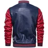 Mens Jackets Brand Biker Men Embroidery Leather Baseball Jacket Streetwear Moto Faux PU Coat Casual Fleece Thick Stand Collar Top 4XL 230825