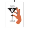Смешные хэллоуин череп холст рисовать ручные коктейльные кофейные плакаты эспрессо настенные принты картин