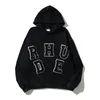Tasarımcı Erkek Hoodies Rhude Mektupları Hoodie Gevşek Hip Hop Stili Gustavia Beach Club Hoodie