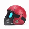 Hełmy motocyklowe Hełm retro vintage 3/4 krążownika hulajnogi Casco Moto W odłączane gogle