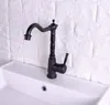 Kitchen Faucets Black Oil Rubbed Brass Single Lever Handle Swivel Spout Bathroom Basin Sink Faucet Cold & Mixer Tap Asf123