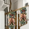 Other Event Party Supplies Cordless Prelit Stairway Trim Christmas Wreaths For Front Door Holiday Wall Window Hanging Ornaments Indoor Light up 230824