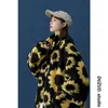 Dames trenchcoats Sumflower patroon dames zachte jas winterrits fleece jas uitloper met zakken Koreaanse mode oversized warm