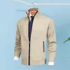 Erkek Sweaters Stand yaka ceket şık örtü hırkalı yan cepli, sonbahar kış moda için fermuar plakası basit