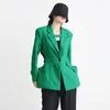 Abiti da donna 2023 Autunno Stile Moda Pendolare Abito Semplice One Button Lace Up Cappotto Verde Nero Vita Scava Fuori Abbigliamento
