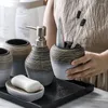 Set di accessori da bagno Accessori da bagno in ceramica Portaspazzolino Portaspazzolino Dispenser di sapone Bottiglia di emulsione Tazza per collutorio Goccia