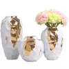 Vases Creative Nordic Ceramics Gold Geometric Ceramic Vase Modern Home Flower Arrangement Decorative Ornaments Wedding