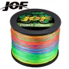 Ligne de tresse JOF tressé pêche multifilament carpe mouche 48 brins 300M 500M 1000M multicolore japon filature extrême PE tissage fort 230825