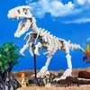 Kid Dinosaur Toy Block Block Jurassic Park Luminous Skeleton Model Kit Jurassic World Mini Partícula Lepin Brick Gift Dinosaur Toy para menino Dinosaur Build Block