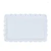 Пластины 3pcs/Pack Retro White Decorative Cake Array Служа с легким прямоугольником в европейском стиле.