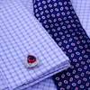 Abotoaduras KFLK Jóias Camisa Francesa Abotoaduras para Mens Marca Cristal Cuff Link Botão de Casamento de Luxo Masculino Alta Qualidade Vermelho Convidados 230824