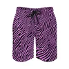 Short de bain classique pour hommes, maillot de bain classique à rayures violettes et noires, séchage rapide, vêtements de sport, grande taille, plage
