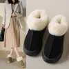 Winter Slippers Fur Warm Women Platform Flip Flops 2024 New Short Plush Flats Home Cotton Shoes Suede Mules Ladies Boots T230824 49B44 5B84f