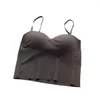 Canottiere Canotte Sexy Tutto-fiammifero Casual Un pezzo Intimo di seta di ghiaccio Top Moda Yoga Sport Versatile Ritagliato con reggiseno incorporato