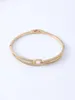 Bangle 1 Female European And American 14K Gold Copper Temperament Simple Cross Double Row Back Type Ring Bracelet