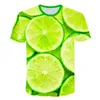 T-shirts pour hommes citron fraise raisin fruits impression 3D T-Shirt et mode féminine amusant décontracté à manches courtes été Est