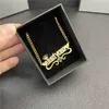 Pendentif Colliers VishowCo personnalisé nom collier en acier inoxydable or chaîne cubaine personnalisé avec plaque signalétique coeur pour les femmes cadeaux 230825