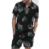 Casual overhemden voor heren Zomerkleding Strandstijl Mode Afdrukken Losse korte mouw Button-down Mannelijke jurk Tweedelige sets