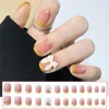 False Nails Light Pink Pearl Decor Short Artificial Comfortable To Wear Manicure For Women And Girl Nail Salon