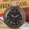 Relógios de bolso Luminosos Mãos Numerais Romanos Dial Pingente de Madeira Relógio de Bolso de Quartzo Vintage Elegante Caixa de Madeira Fob Cadeia Relógio de Bolso Masculino 230825