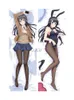 Rascal ne rêve pas de Bunny Girl Senpai Mai Sakurajima Anime corps taie d'oreiller couverture Kawaii Cospaly taie d'oreiller HKD230825 HKD230825