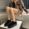 Laarzen Winter Vrouwen Korte Pluche Warme Snowboots Casual Schoenen 2023 Nieuwe Suède Bont Chelsea Enkellaarsjes Flats Platform Dames schoenen Botas T230824