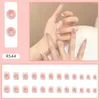 Falsche Nägel 24 stücke Französisch Erröten Einfache Weiße Kante Gefälschte Für Frauen Und Mädchen Salon Finger Zehen DIY Maniküre SAL99