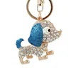 Anahtarlık Moda Rhinestone Kristal Sevimli Köpek Anahtarlık Çantası Charm Kolye Anahtarları Teroz Ke Takı Kadınlar Kız Hediye