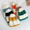 BeanieSkull Caps Colorful Striped Children Woolen Cap Autumn Winter Assorted Colors Baby Knitted Hat Boys and Girls Warm Pullover CapThick 230825