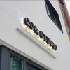 Factory Outlet Metalen letterverlichting voor buiten verlichte bedrijfsborden voor koffienamen van winkelrestaurants, roestvrijstalen letterbord met achtergrondverlichting