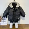 Daunenmantel 3 4 6 8 10 12 Jahre große Jungenjacke Herbst Winter verdicken warme Teenager Kinder Jacken Mode langen Stil Reißverschluss mit Kapuze Jungenmantel x0825