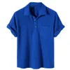 2023 sommer Neue Waffel Kurzarm Polo Shirt Männer Revers Casual Lose Revers Button Up Designer Polo T Shirt für männer HKD230825