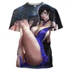 Männer T-Shirts Anime Sexy Kawaii Mädchen 3D Druck Sommer Oansatz T-shirt Casual Kurzarm Übergroßen Pullover Mode T Tops männer Kleidung