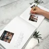 Other Event Party Supplies Personalized WhiteBlack Wedding GuestBook Simple Elegant Reception Signing Book Landscape Foil Chrome Keepsake 230824