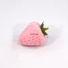 Ny sammet Strawberry Flocked Mini Jewelry Organizer Söt låda för örhängen Halsband Armbandsmyckespaketet