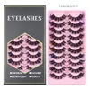 Thick Natural Fluffy Colored Fake Eyelashes Extensions Wispy Soft Handmade Reusable Multilayer 3D Mink False Lashes with Color Full Strip Eyelash