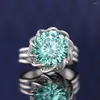 Cluster Rings 2023 Rich Woman Series Pure Silver Lotus Ring Female Noble Light Luxury Wind Senior Sense Cool Temperament