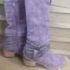 Bot kadın botları vintage pu deri sonbahar ayakkabıları kadın düşük topuk zip dikiş bayanlar moda retro kadınlar uzun botlar botas de mujer t230824