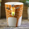 Mokken 1 stuks creatieve giraffe keramische kop 3D cartoon dier mok handgeschilderde groene thee enkele laag gepersonaliseerd cadeau