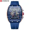 Wristwatches CURREN Fashion men watch brand unique square design luxury quartz sports tape watches men waterproof 230825