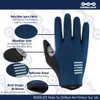 Luvas de ciclismo KEMALOCE Luvas de ciclismo Full Finger Homens Mulher Road Bike Gel Verão Bicicleta Mittens Não-Slip Preto Azul Rosa S-2XL MTB Bicicleta Luva 230825