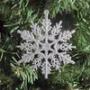 Décorations de Noël 40pcs Silver Glitter Flocons de neige artificiels en plastique Faux flocon de neige Ornements d'arbre de Noël Année Navidad