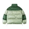 Vestes pour hommes hiver col montant Parkas personnalisé couleur contraste impression lettre couverture ample rembourré veste chaude