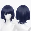 Parrucche Cosplay Genshin Impact Parrucche Cosplay Scaramouche Kunikuzushi Blu Viola Nero Resistente al calore Capelli sintetici Parrucca Cosplay Anime Protezione per parrucca 230824