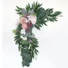 Flores decorativas 2 espaços arco de casamento área de boas-vindas decoração de palco t artificial adereços de rosa porta de flor de canto