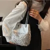 Evening Bags Versatile Paillette Handbags For Women Party Shoulder Metal Chain Luxury Medium Size Crossbody Designer Fashion 230824