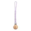 Baby Silicone Beads Pacifier Clips Food Grade Dummy Nipple Holders Chain with Wooden Clip for Babies Multi Color