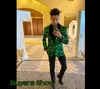 Ternos masculinos blazers brilhantes verde floral lantejoulas smoking blazers homens um botão xale colar vestido terno jaqueta festa jantar casamento baile cantor traje 230824