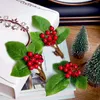 Fiori decorativi 20 bacche artificiali di Natale, ramoscello con stelo, mazzo finto per decorazioni per alberi e artigianato fai-da-te