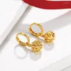 Dangle Earrings MxGxFam Hollow Flower Ball Drop For Women 24 Pure Gold Color